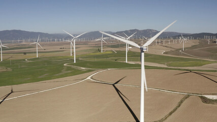 Aerial view over Dozens of windmills In Spain
drone view from Spain, 2021
