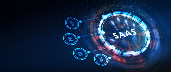 Software as a Service SaaS. Software concept. Business, modern technology, internet and networking concept. 3d illustration