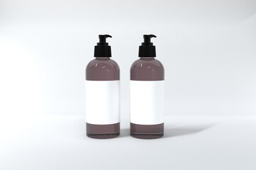 3D Rendered Bottles Mockup Template