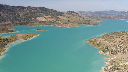 Spain Large lake in the summer aerial view
drone view from Spain, 2021

