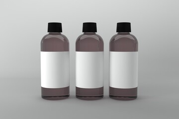 3D Rendered Bottles Mockup Template