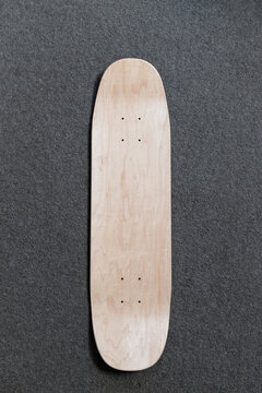 Top Down View Of Blank Skateboard Deck.