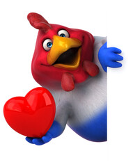 Fototapeta premium Fun chicken - 3D Illustration