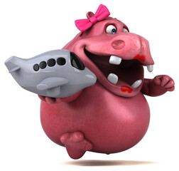 Pink Hippo - 3D Illustration