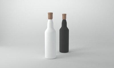 3D Rendered Bottles Mockup Template