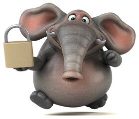 Fun elephant - 3D Illustration