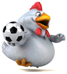 Fun chicken - 3D Illustration