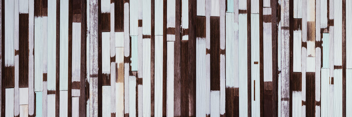 Old wood texture details background. House, shop, cafe and office design backdrop. Paint wooden...