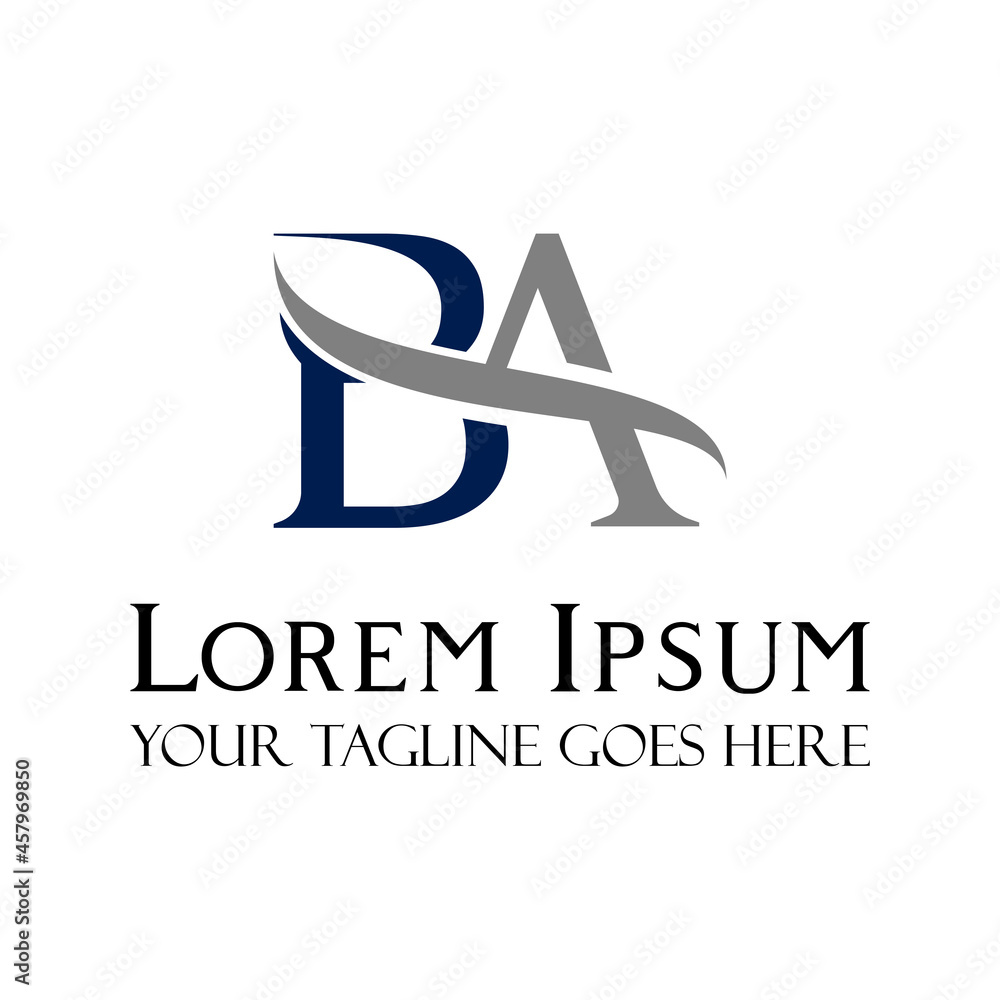 Poster simple letter or word ba serif font with elegant wave image graphic icon logo design abstract concep