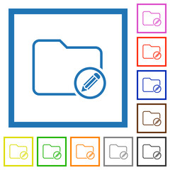 Edit directory outline flat framed icons