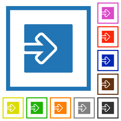 Import object solid flat framed icons