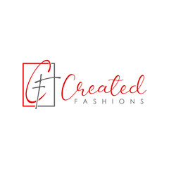 Simple Letter or word CF script Font in connected image graphic icon logo design abstract concept vector stock. Can be used as corporate identity initial or Fashion