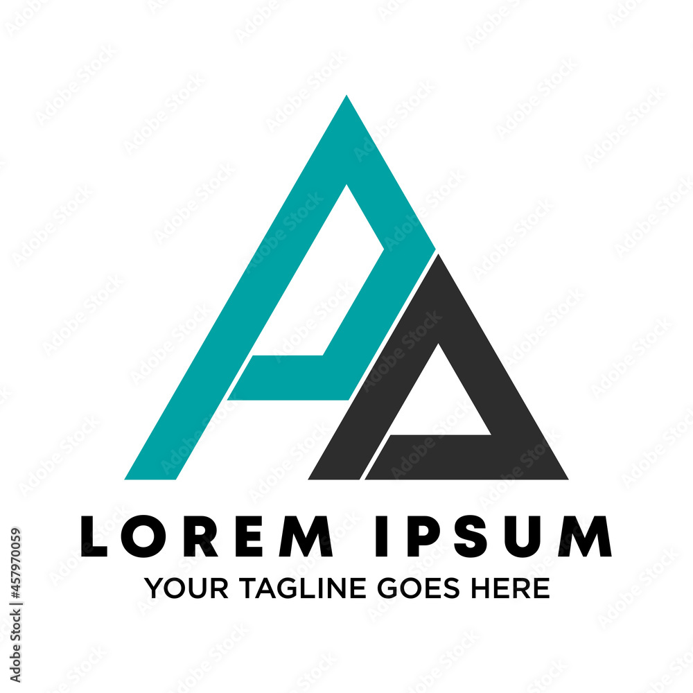 Poster simple letter or word pa font in triangle image graphic icon logo design abstract concept vector sto