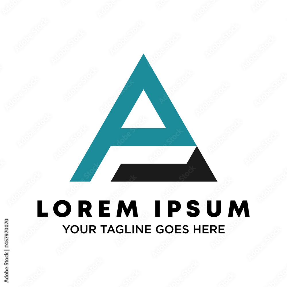 Poster simple letter or word pa font in triangle image graphic icon logo design abstract concept vector sto