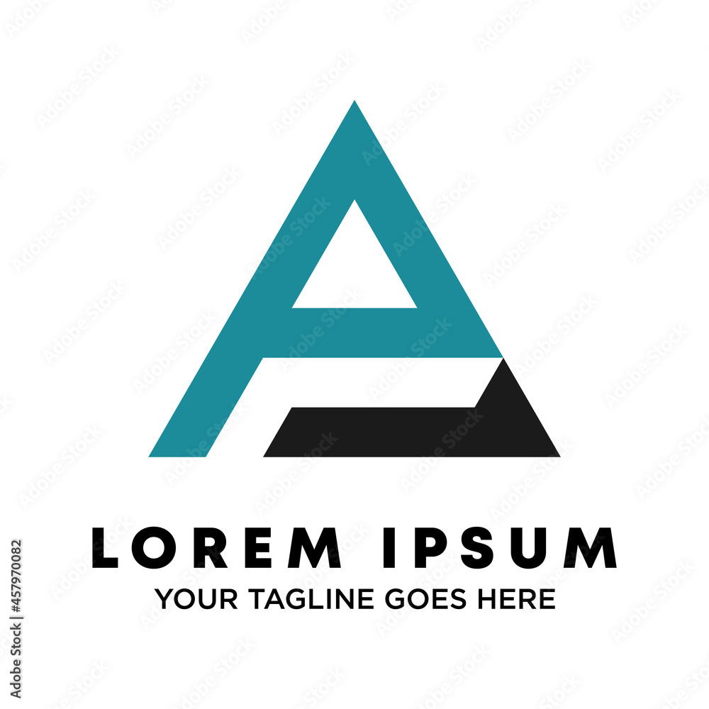 Poster simple letter or word pa font in triangle image graphic icon logo design abstract concept vector sto