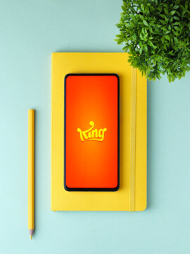 Assam, india - October 11, 2020 : Candy crush saga logo on phone screen stock image.

