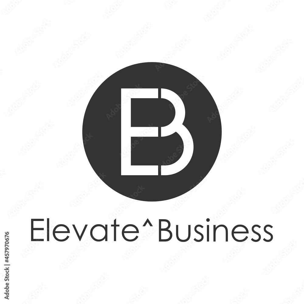 Poster simple letter or word b or eb sans serif font in circle block image graphic icon logo design abstrac
