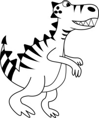 Vector illustration of cartoon dinosaur.  cartoon dinosaur.  Coloring