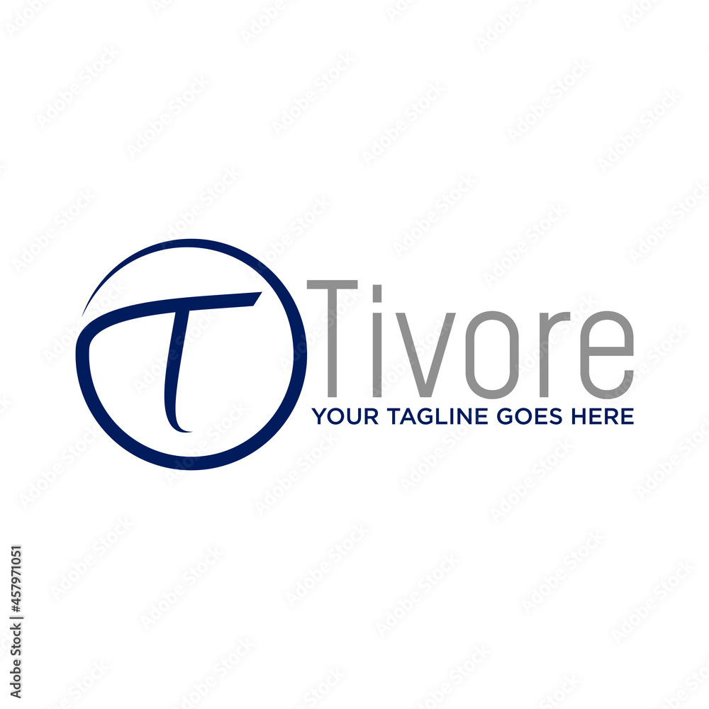 Poster unique letter or word t sans serif font in circle line image graphic icon logo design abstract conce