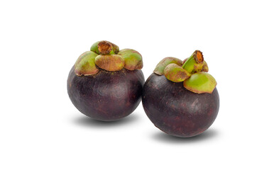 Mangosteen fruits isolated on white background