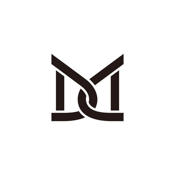recommend clip art: letter md simple linked geometric linear logo vector