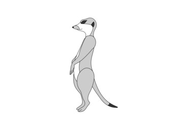 ミーアキャット（シルバー）のイラスト