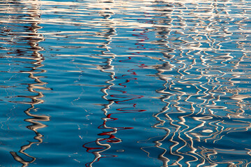 Blurry colorful abstract reflections on the water