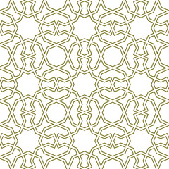 Seamless geometric ornament based on traditional islamic art. Contoured lines.