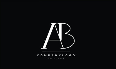 Abstract Letter Initial AB BA Vector Logo Design Template.