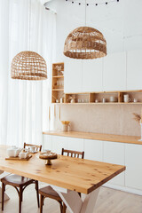 Kitchen interior with natural eco-friendly zero waste items. Plastic free home