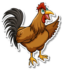 A cute chicken cartoon animal sticker