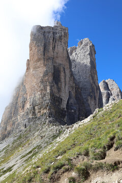 Three peaks. National Park Tre Cime di Lavaredo. Dolomites. South Tyrol. Italy