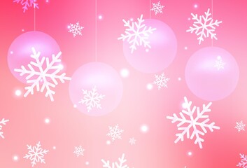 Light Pink, Yellow vector pattern in Christmas style.