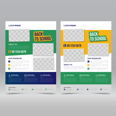 Back to School poster flyer design template	
