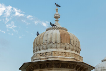 Amazing view of memorial grounds to Maharaja Sawai Mansingh II and family constructed of marble....