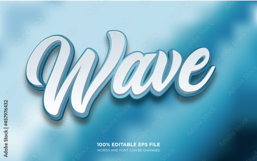 Poster wave 3d editable text style effect