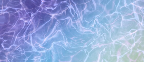 Fototapeta na wymiar 液体のテクスチャの抽象背景横長バナー）海や波のイメージ　青系のグラデーション　綺麗　水　透明感　繊細