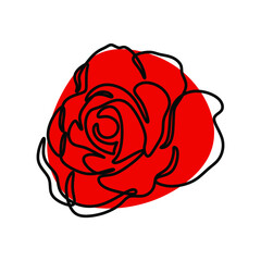 Rose flower oneline continuous line art premium vector set