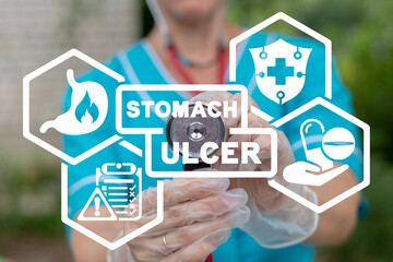 Medical concept of stomach ulcer.
