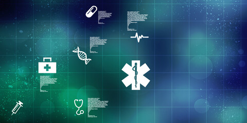 Fototapeta premium 2D illustration medical structure background
