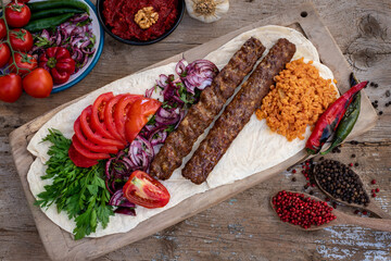 Adana kebab on the table