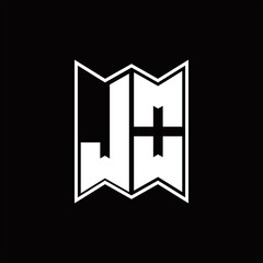 JO Logo monogram with emblem style design template