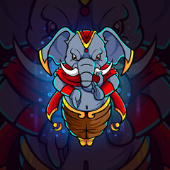 The fighter elephant esport mascot design