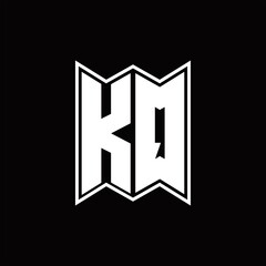 KQ Logo monogram with emblem style design template