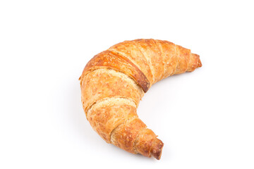 Croissant over white background