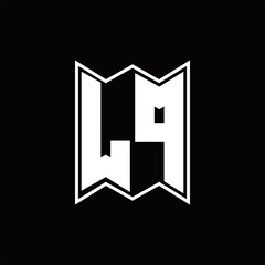 LP Logo monogram with emblem style design template