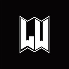 LW Logo monogram with emblem style design template