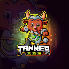 The tanker happy bull esport logo design © HERMANTO