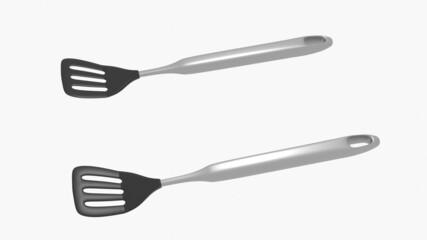 kitchen spatula on white background. 3d rendering
