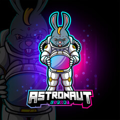 The astronaut rabbit esport logo design © HERMANTO